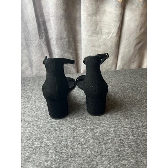 Steve Madden Irenee Heels Sandals Women's 8.5 M Black Suede Open Toe Ankle Strap - Picture 4 of 10